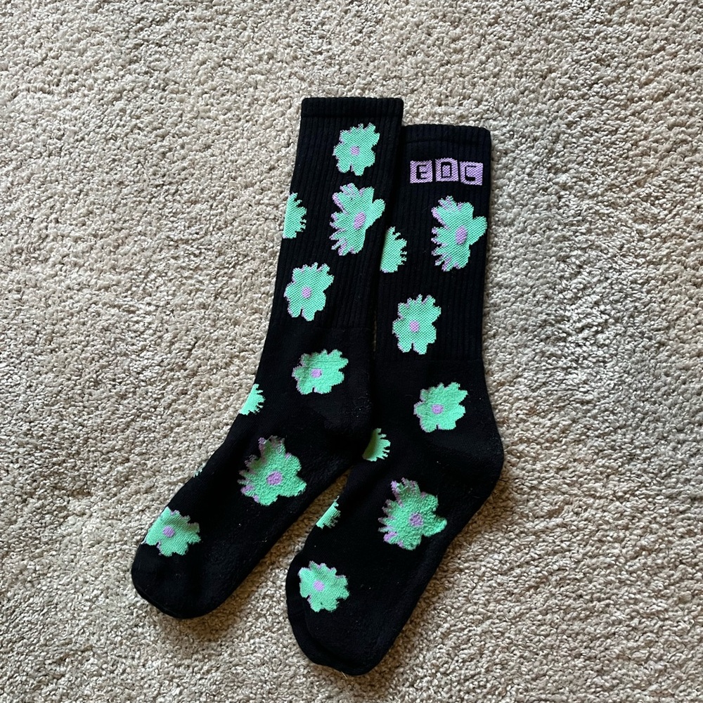 EDC floral Black Socks